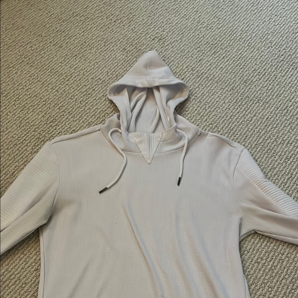 Men's White Lightweight Hoodie